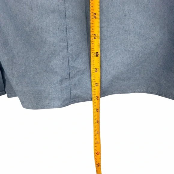 Ashley Stewart Blue Ruffle Sleeve Button Front Blouse Size 22/24 Plus NWT New - Picture 10 of 12